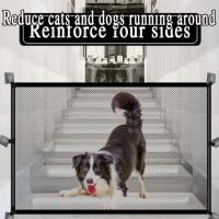Valla Para Perros Con 4 Gancho Protección De Barriada Para Mascotas Malla Transpirable Plegable Sin Perforar Negro Valla De Seguridad Para Gatos - details 6