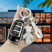 Llavero De Oso Teddy Lindo Y Diamante Blanco/Pink Para Hombres Y Mujeres Moda Alta Sensación De Lujo Llavero Para Coche - details 0