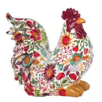 CAPRILO REGALOS & DECORACIÓN Figura Decorativa Rústica de Resina "Gallo Multicolor Floreado" Adornos y Esculturas. Animales. Regalos Originales. Decoración Hogar. 21 x 12,50 x 19 cm - details 0