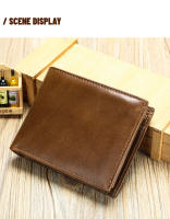 Cartera De Cuero Genuino Para Hombre WESTAL Con Bolsillo Para Monedas Y Tarjetas Tres Hojas Cierre De Cordón Casual - details 1