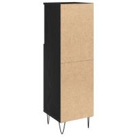Armario de baño vidaXL Negro Roble 30x30x100 cm Madera elaborada - details 3
