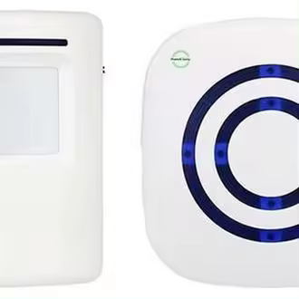 Detector de entrada inalámbrico - Detector de acceso - Timbre para comercios - Detector de movimiento con sensor - Apto para comercios y hogares - Blanco - 1
