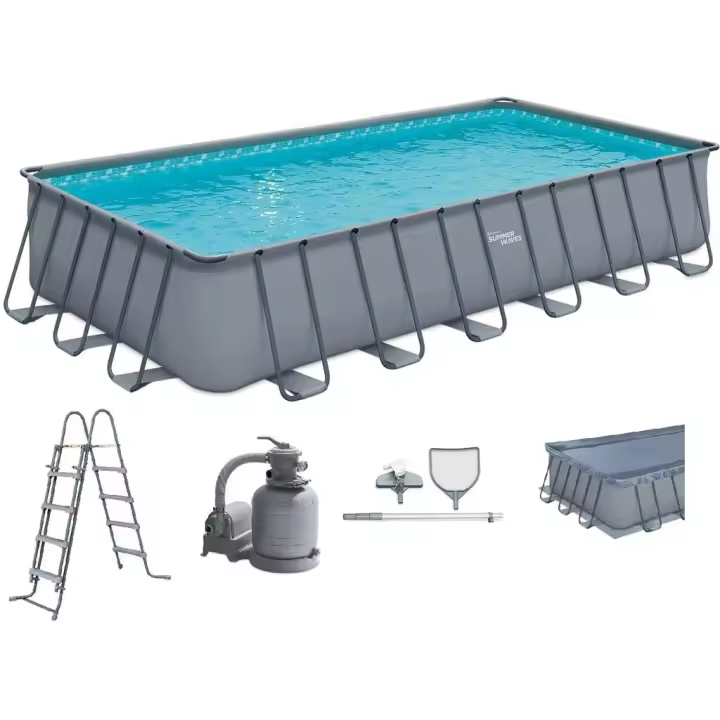 Piscina Desmontable de 732x366x132 cm. con Depuradora de Arena y Kit Limpieza Polygroup P424125210EU - 1