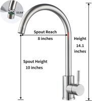 Grifo De Cocina De Acero Inoxidable 304 Con Mangue Flexible Para Agua Caliente Y Fría Montaje En Plataforma Manillar Único - details 9