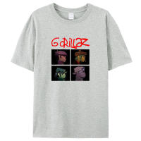 Camiseta De Algodón Puro Para Hombre Gorillazs Punk 90s Estampado De Rock Manga Corta Talla Grande Moda Casual Unisex - details 8