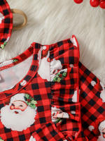 Vestido De Navidad Para Bebé Niñas Con Estampado De San Nicolás Y Manga Larga Estilo Activo Para Otoño Composición 96% Poliéster 4% Elástico - details 8