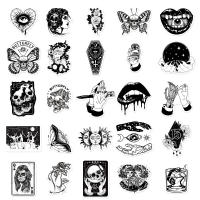 50pcs Pegatinas Góticas Para Adolescentes Boys Estilo Punk Satánico Calavera Horripilante Para Portátil Libro Equipaje - details 4