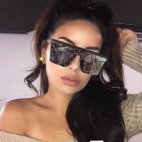 Gafas De Sol Retro Para Mujer Con Marco Grande UV400 Gradiente Negro Diseñador Un Pieza Ciclismo Polímero Transpirable Y Duradero - details 0
