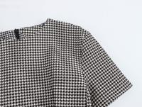 Vestido A-Line De Punto De León Slim Fit Para Mujer Estilo Hepburn Francés Con Cuello Redondo Y Mangas Cortas Moda Versátil De Cintura Alta - details 5