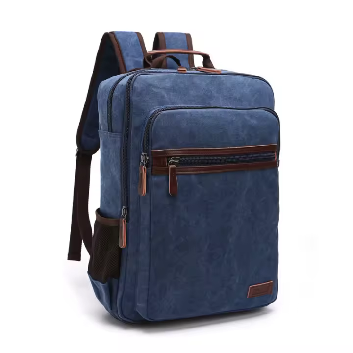 Mochila de lona Vintage para hombre, bolso de hombro de viaje de gran capacidad, mochilas escolares para adolescentes, mochila para ordenador portátil - 1