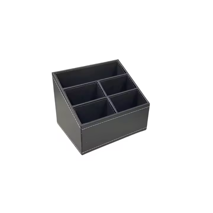 STARLEY-Portamandos marron efecto piel soporte para mando a distancia con 5 bolsillos - 1