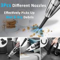 Potente Aspiradora de Mano Inalámbrica Portátil 120W 2200mAh con Función Húmedo y Seco Filtro HEPA Lavable y 5 Boquillas Recargables para Hogar, Mesa, Oficina, Coche，regalos para hombre - details 2