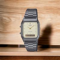 Reloj Casio VINTAGE EDGY AQ-230GG-9A unisex dial analógico y digital Hora dual - alarma - details 11