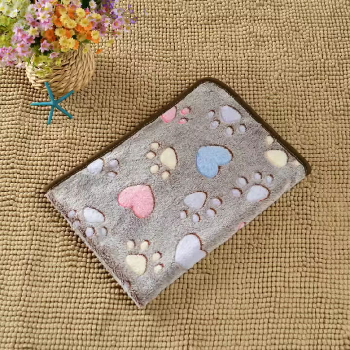 Manta De Mascota Suave Y Gruesa Con Patrón De Dibujos Animados Cómoda Y Cálida Para Gatos Y Perros Tamaño S/M/L Colores Variados - 1