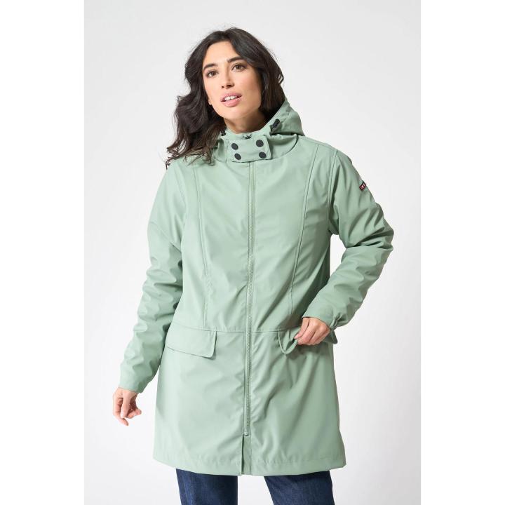 Batela Chaquetas, cazadores y abrigos Marcas Mujer Ropa  Chubasquero largo con forro borreguito -Batela- C3056 ICB ICEBERG GREEN