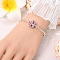 925 Plata Esterlina Romántica Rosa 26 Letras DIY Encantos Bolas Adecuadas Para Pulseras Pandora Joyería Fina Regalo De Cumpleaños - details 12