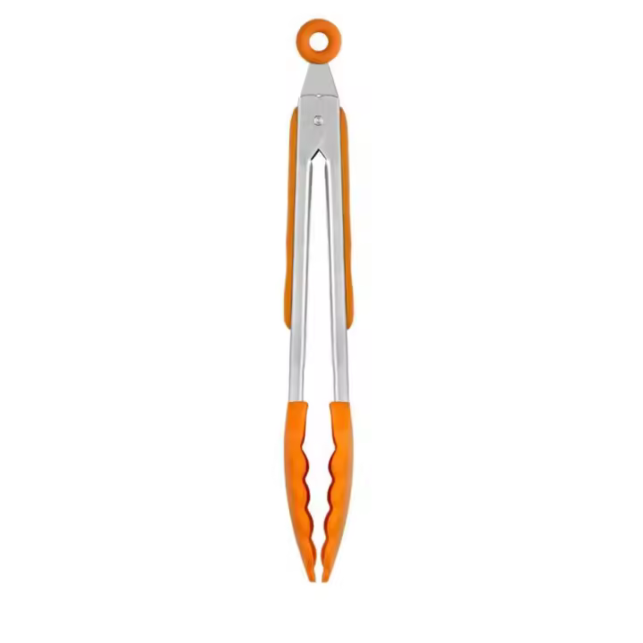 Pinzas de Cocina Bra Efficient Inox con Agarradera de Silicona Naranja - 1