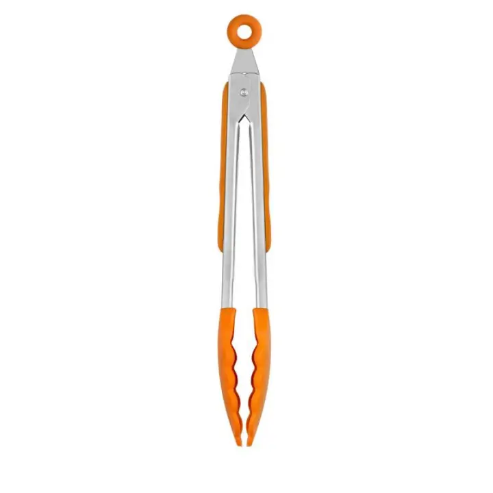 Pinzas de Cocina Bra Efficient Inox con Agarradera de Silicona Naranja - 1