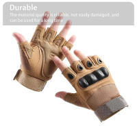 Guantes Tácticos De Medio Dedo Para Camping Senderismo Caza Y Fitness Antideslizantes Deportivos Unisex Hechos De Microfibra Y Poliéster - details 0