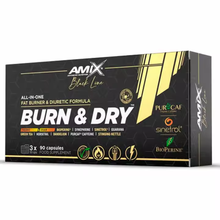 Quemador de Grasa Amix Burn & Dry 90 Caps - Pérdida de Peso - 1