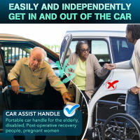 Manija De Puerta De Coche Para Ancianos Soporte Portátil Para Vehículo Y Bastón Para Acceso Fácil Y Rompe Vidrio - details 3