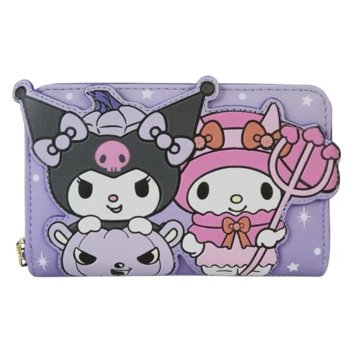 Cartera mujer Pumpkin Kuromi Sanrio Loungefly. Merchandising tamaño 15x10cm - 1