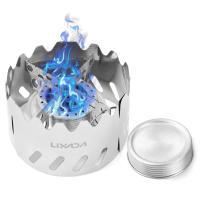 Estufa Portátil Lixada Mini Para Camping Con Quemador De Alcohol De Aluminio 100ml Con Tapa Y Soporte Cruzado Antiviento Para Supervivencia En Camping - details 1