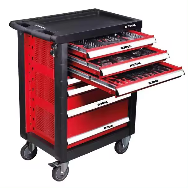 Carro de herramientas B.Tool con 172 herramientas con siete cajones para almacenamiento. está diseñado para satisfacer las necesidades de los entusiastas del bricolaje y los profesionales que requieren una amplia variedad de herramientas . - 1