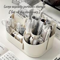 Organizador De Escritorio Multifuncional 2-en-1 Con Portaherramientas Giratorio De 360 Grados Y Gran Capacidad Para Oficina Material Plástico - details 0