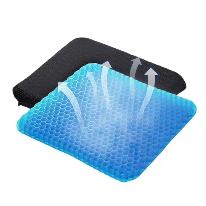 Cojín De Silla Ortopédico De Gel De Memoria Antideslizante Alivio Del Dolor De La Columna Lumbar Y Coccyx Para Oficina Y Coche - 1