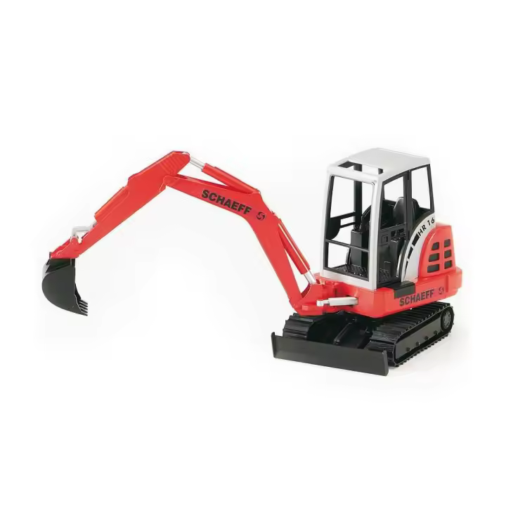 Bruder Miniexcavadora Schaeff HR16 Amarilla Funcionalidad Realista - Juguete de Construcción para Niños - 1