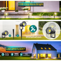 Lámpara De Jardín LED COB 5W IP65 Mini Luz Exterior 3000K 12V 24V Escenario De Paisaje Con Conector De Baja Tensión Para Vivero Y Escenario De Paisaje - details 1