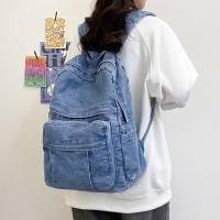 Mochila Vintage Para Mujer De Denim Con Gran Capacidad Y Correa Ajustable Mochila Portátil Diaria Para La Vida Diaria - details 7