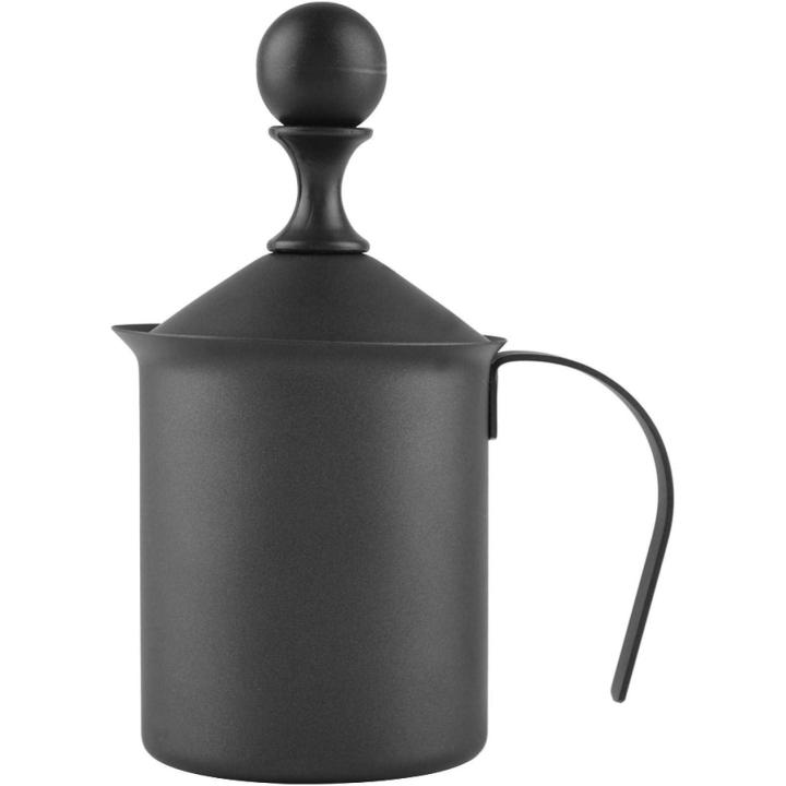 Aerator with; milk, manual black foam maker, for cafe restaurant of tea shop with milk àgrave; home(400ml)