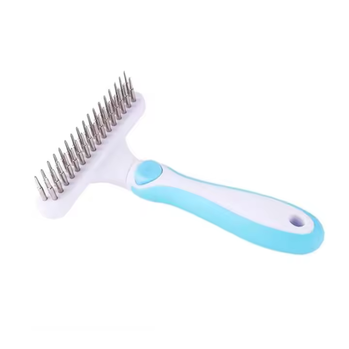 Cepillo para gatos y perros, Peine para Mascotas de Doble Fila de Dientes Redondeados, Peine de Rastrillo para Perros - 1