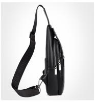 Bolso De Hombro Para Hombre De Cuero Lujo Estilo Vintage Bolsa De Pecho Negocios Casual Bolsa De Hombro Con Cierre De Cremallera - details 11
