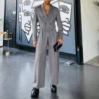 Conjunto De Hombre Para Primavera Y Otoño Con Pantalones Rectos De Manga Larga Y Traje Pequeño Ajustado Estilo Casual - details 3