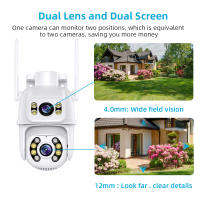 Cámara De Seguridad Exterior Inalámbrica 8MP 4K PTZ Con Doble Lente Y Pantalla Dual AI Detecta Humanos Traccióndes Auto ICSee App - details 4