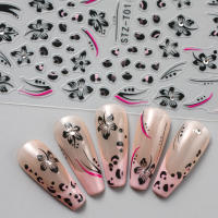 Pegatinas De Uñas Adhesivas Con Diamantes Estilo Cheetah Y Flores Decoraciones Holográficas Para Manicura Artísticas Tamaño 10.2x6.5cm - details 4