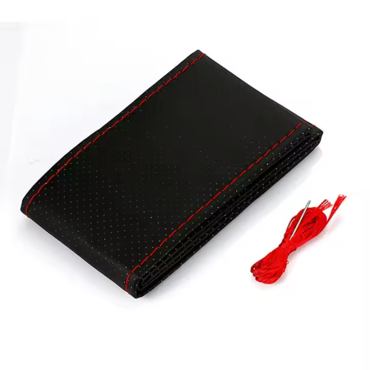 Cubierta De Volante De Coche Con Hilo Y Agujas De Trenzado En Cuero Artificial Textura DIY 3 Colores Accesorios Automotrices Suaves Protección Antideslizante Para Todas Las Estaciones - 1