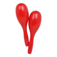 Paquete De 1 Pares De Martillos De Arena Redondos Para Niños Instrumentos De Percusión Educativos De Plástico Rojo Para Regalos De Cumpleaños O Orff - details 2