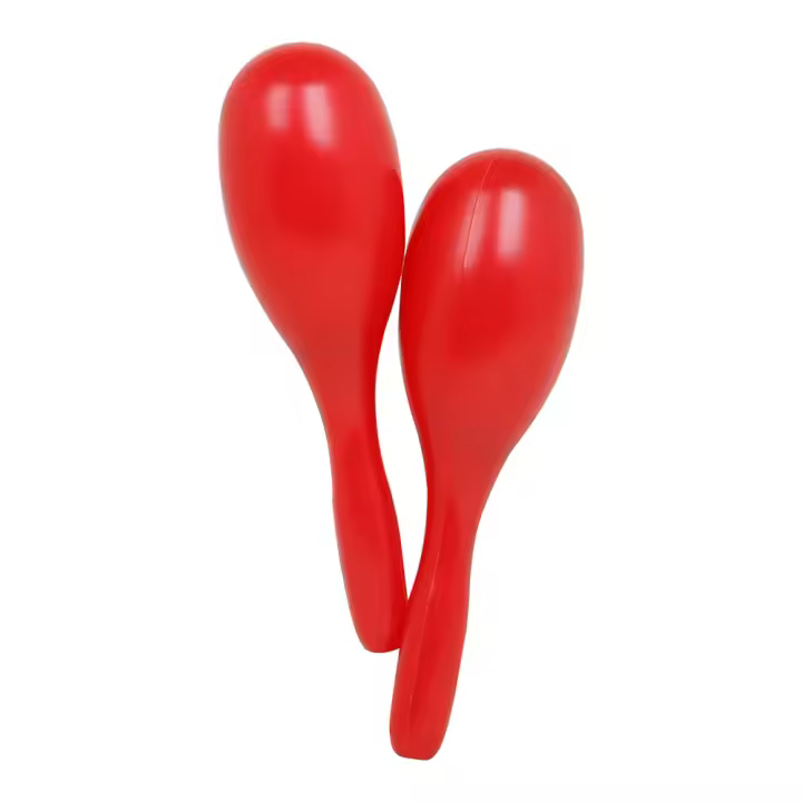 Paquete De 1 Pares De Martillos De Arena Redondos Para Niños Instrumentos De Percusión Educativos De Plástico Rojo Para Regalos De Cumpleaños O Orff - 1