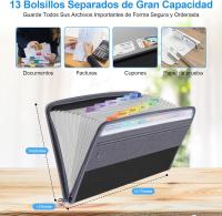 Carpetas organizadoras de Documentos, carteras de Archivos con 13 bolsos de plástico, archivador portátil de Acordeón - details 2