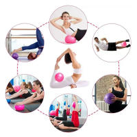 Bola De Yoga De 25cm Bola De Gimnasia De Fitness Plegable Antirrota Con Clip Transparente Y Engrosada Para Pilates - details 1