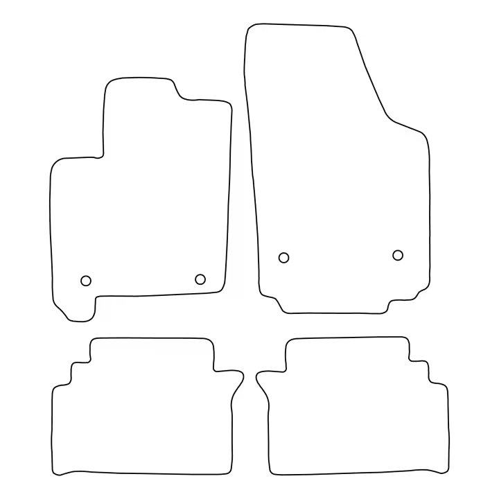 Juego de alfombrillas de terciopelo para Opel Meriva IA 2003-2010 - acabado rojo - 1