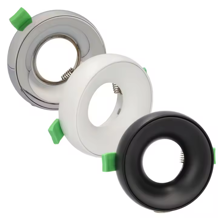 Jandei - Aro Circular Fijo Semi Empotrable en Techo para Bombilla GU10 / MR16. Embellecedor Corte 75mm Ø98*25mm, No Incluye Luz Led - 3 Colores a Elegir - 1