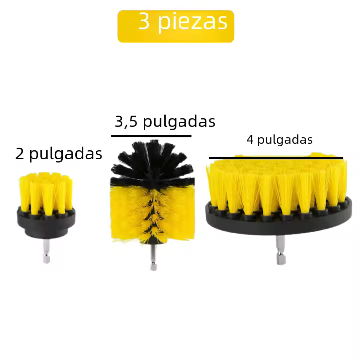 Kit de Cepillos para Taladro Eléctrico 12/4 Pcs Herramientas de Limpieza para el Hogar para Alfombra, Vidrio, Cocina, Baño, Aseo - 1