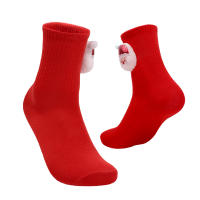 Pareja De Medias Navideñas Rojas De Plush Suave Y Amigable Con La Piel Transpirable Y Resistente Al Desgaste Para Mujer Medias Para Salto Y Piso - details 13