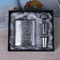 Botella De Alcohol Portátil De 8oz En Acero Inoxidable Flask De Billetera Para Exteriores Caja De Regalo Vino Y Vodka Contenedor De Bebida Herramientas De Bebida - details 5