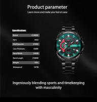 Reloj De Pulsera Curren 8402 Para Hombre Estilo Casual Y De Negocios Cronógrafo De 6 Manos Acero Inoxidable Resistente Al Agua - details 3